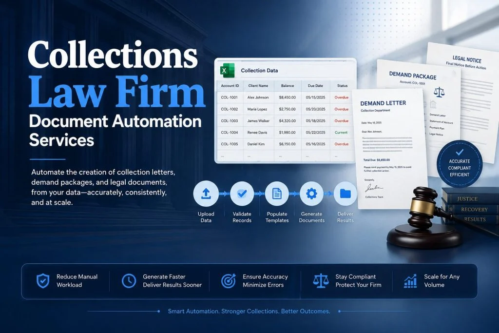 Collections Law Firm Document Automation Services